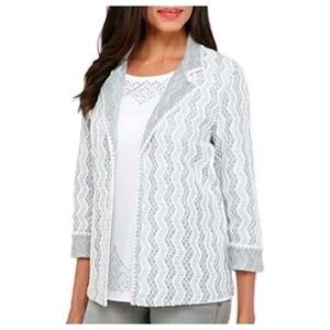 Alfred Dunner Women’s Eskimo Kiss Textured Blazer Jacket Size 10 - Grey